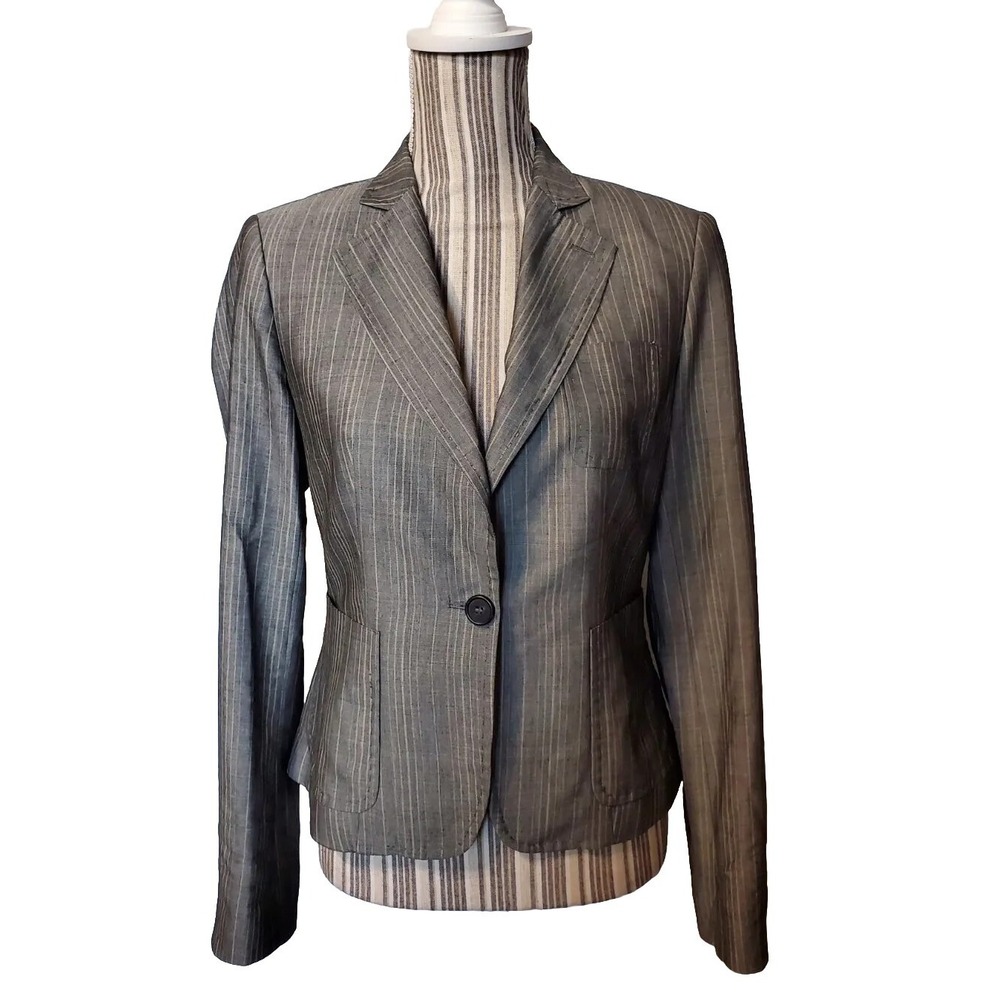 Of Benetton Made In Romania Women Short Jacket, Brown Lightweight Career Med